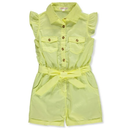 

Chillipop Girls Belted Poplin Romper - yellow 2t (Toddler)