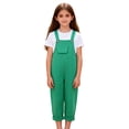 thumbnail image 2 of YUSIM Girls Jumpsuit Adjustable Strap- Loose Fit Casual Sleeveless Cute Kids Straight Leg Overalls Green Size 14, 2 of 9