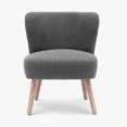 thumbnail image 4 of WestinTrends Genevieve Mid-Century Boucle Accent Chair with Ottoman Foot Stool Set, Gray, 4 of 13