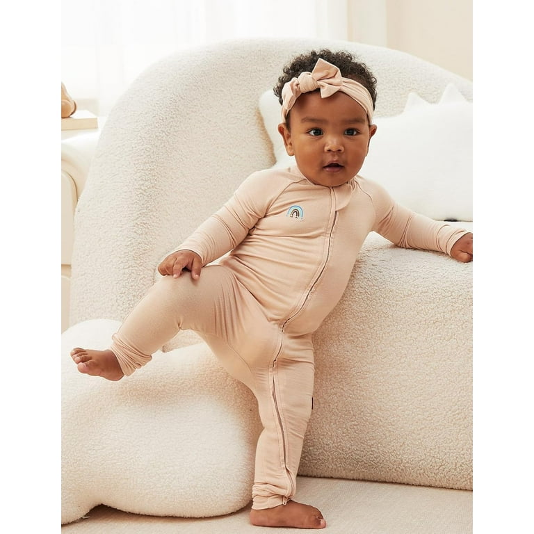Momcozy Bamboo Fiber Baby Bodysuit 2-Piece Set,No Feet Covered
