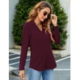 thumbnail image 5 of ZHENWEI Womens Long Sleeve Polo Shirts Business Casual V Neck Lapel Tops Dressy Work Tunic Blouses, 5 of 7