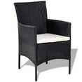 thumbnail image 2 of vidaXL Ensemble de Salon de Jardin 4 Pcs avec Coussins en Rotin Poly Noir, 2 of 5