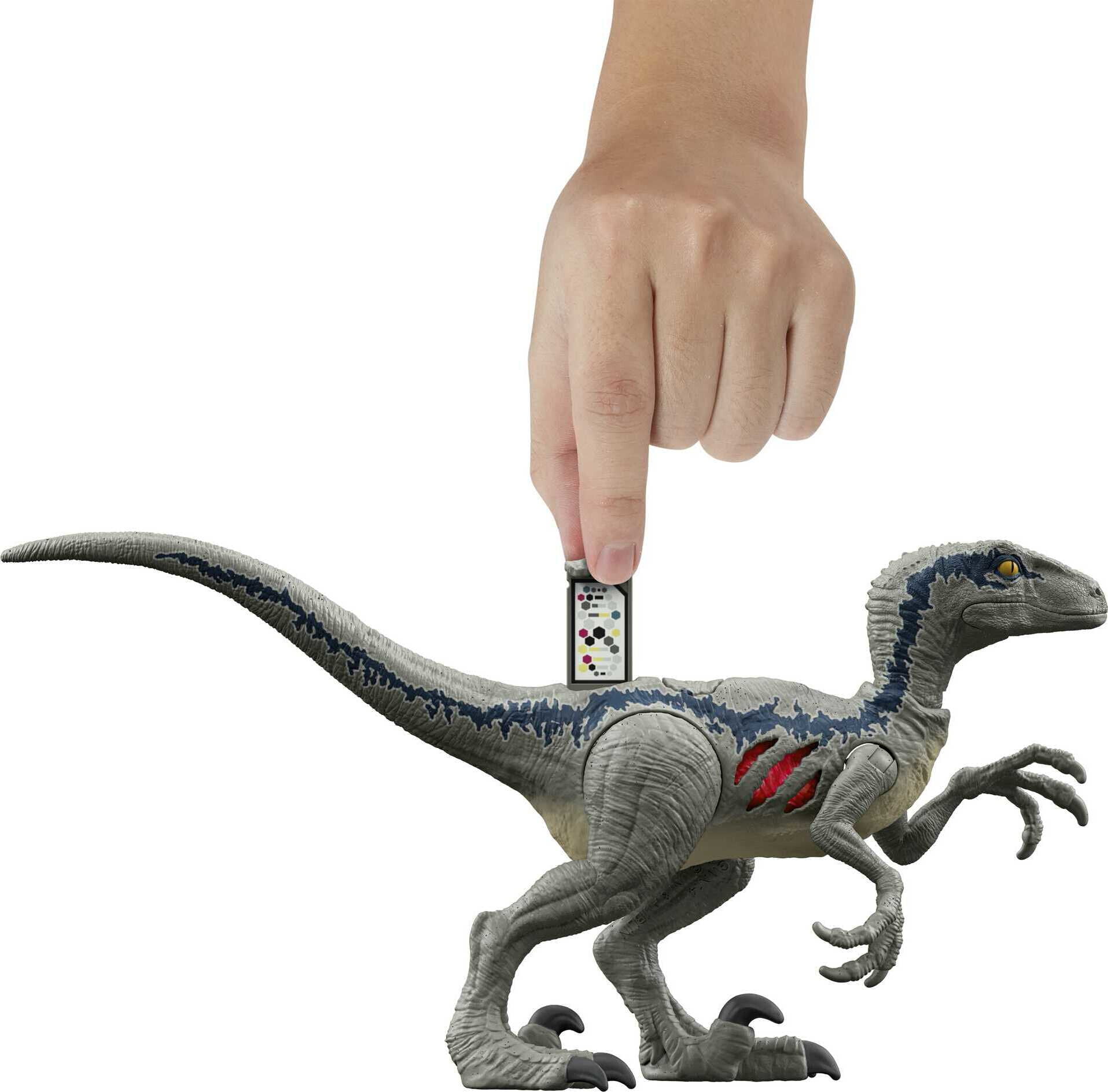 Grey and blue Mattel FNG98 Jurassic World Velociraptor 