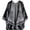 Black and White Paisley, variant on 2026 New European and American Style Women's Vintage Floral Print Reversible Knit Poncho Open Front Wrap Shawl Cape