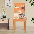thumbnail image 4 of Yayeee 4 Pack Dining Chair Covers Stretch Parson Chairs Slipcovers Seat Protector, Orange Glasses, 4 of 6