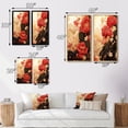 thumbnail image 4 of Designart "Vintage Sakura Scarlet Blossoms in Retro Japan V" Chrysanthemums Framed Wall Art Set Of 2 - Traditional Red Gallery Wall Frame Set For Home Decor, 4 of 6