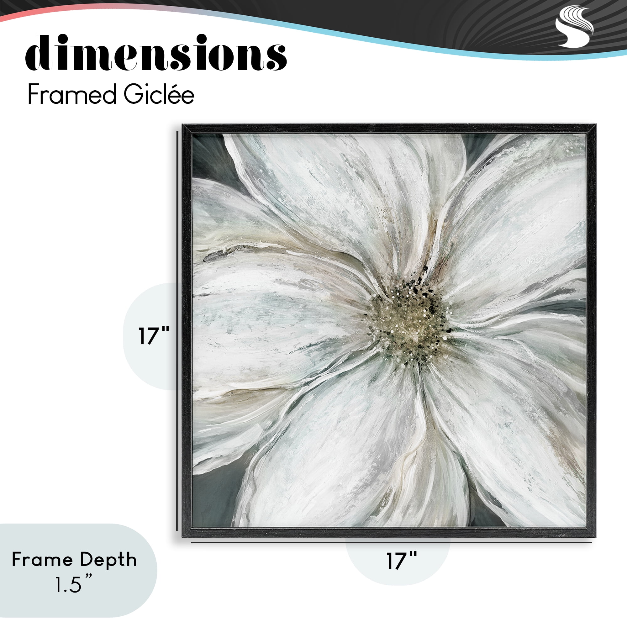 Stupell Industries Closeup Serene White Blossom Black Framed Giclee Art, design by Carol Robinson