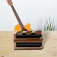 thumbnail image 3 of Soporte de almacenamiento para púas de guitarra Organizador portátil Estante de púas de 2 niveles Clip de soporte de instrumento de madera universal Madera oscura corta Sunnimix Soporte para púas de guitarra, 3 of 7