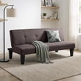 thumbnail image 1 of Sofá Cama Individual Reclinable Plegable de 3 Plazas Cómodo de Madera y Tapiz Suave chocolate, 1 of 8