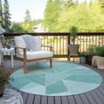 thumbnail image 5 of Addison Rugs Chantille Indoor/Outdoor Transitional Geometric Teal Washable Round Rug, 8' x 8', 5 of 5