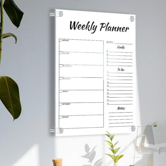 HAKIDZEL Acrylic Transparent Handheld White Boards Simple Design for Students Family Members 11.7x8.3in 1Set