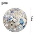 thumbnail image 2 of 14 Inch Wall Clock Battery Operated Silent Clock Decorative for Office, Kitchen, Outdoor, Living Room，Watercolor Bird Cornflower Flower Nature Floral Pattern Print, 2 of 4