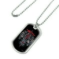 thumbnail image 2 of Hazard To Your Health Caduceus Biker Motorcycle Chopper Military Dog Tag Pendant Necklace with Chain, 2 of 5