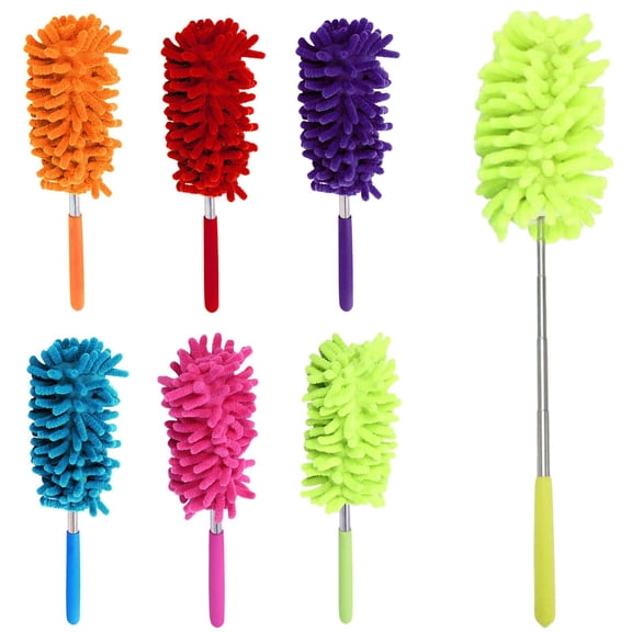 AUQ Microfiber Extendable Hand Dusters Washable Dusting Brush with Telescoping Pole for Cleaning Car, Computer, Air Conditioning, TV and Else