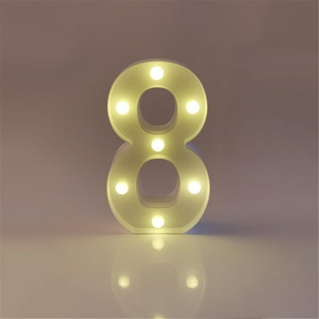 

MRULIC Desktop Ornament Alphabet LED Digital Lights 0-9 Light Up White Plastic Digital Standing Hanging + H