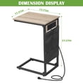 thumbnail image 3 of C Shaped End Table with Charging Station, TV Tray Set of 2, Couch Tables with Storage Bag, Slide Under Sofa Side Table with USB Ports and Outlets for Living Room, Grey, 3 of 9