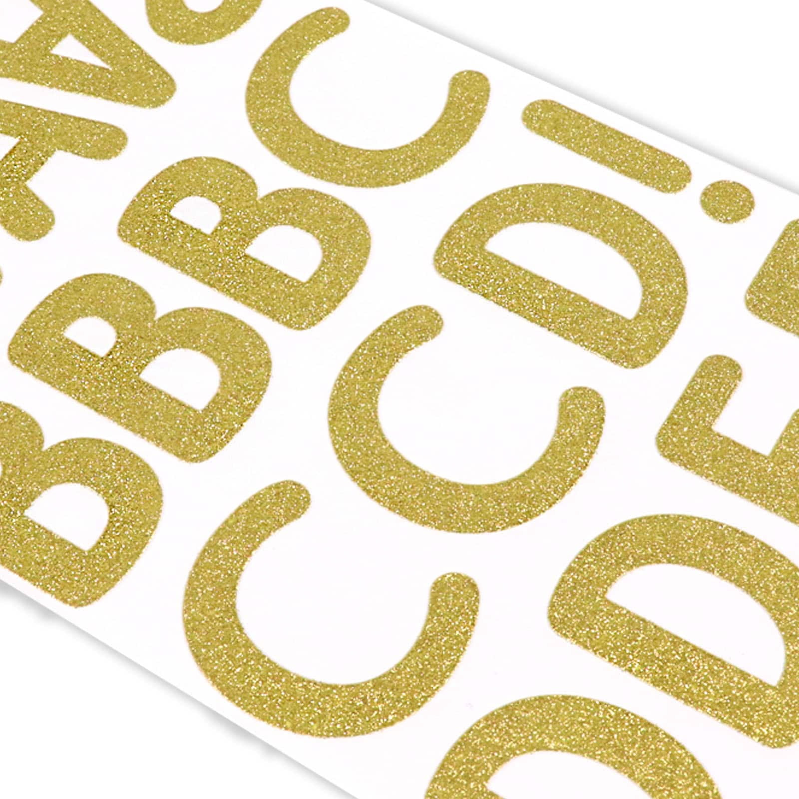 Recollections Gold Glitter Rounded Font Alphabet Stickers, 12 Pack