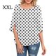 thumbnail image 2 of Qarigey Camisa de mujer Estampado de media manga Top Camisa de mujer Estampado de medio cuello Blusa informal Prendas para la parte del cuerpo Manchas negras blancas XXL, 2 of 5