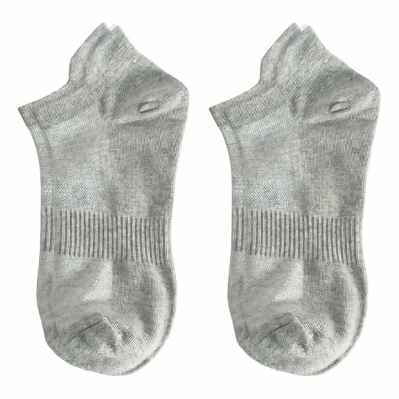 TELOLY 2Pairs No Show Socks Men,Size 35-38 Athletic Socks,Warm for Fall & Winter Mens No Show Socks,Light Gray