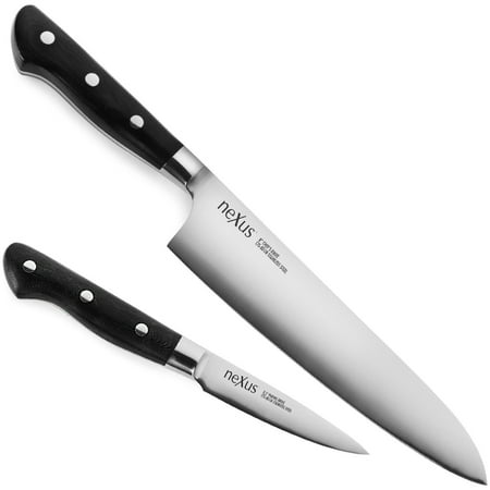 Nexus BD1N 2-piece Chef's Knife Set, 63 Rockwell Hardness, American Stainless Steel with G10
