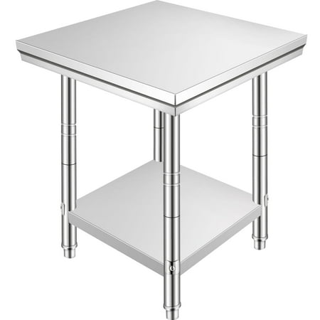 With Wheels Vevor Stainless Steel Work Table 24 X 12 X 32 Inch Prep Table With 4 Casters Heavy Duty Work Table For Commercial Kitchen Stainless Steel Prep Table