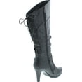 thumbnail image 5 of Top Moda Womens Page-65 Knee High Round Toe Lace-up Slouched High Heel Boots, 5 of 7