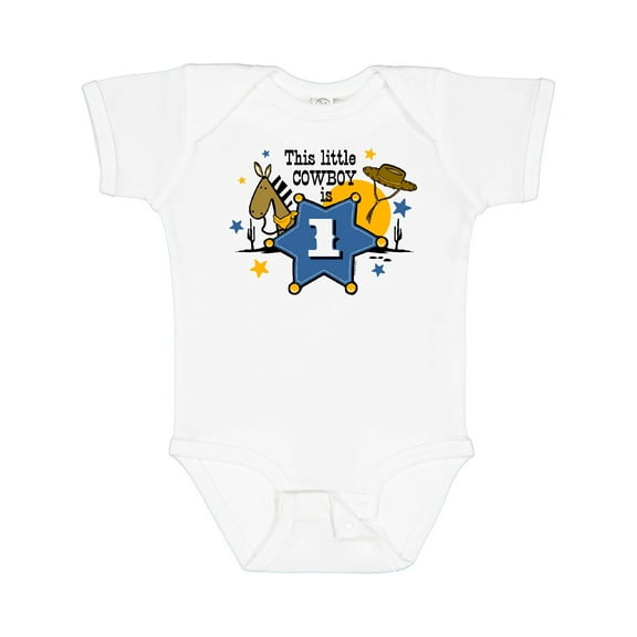 Inktastic Little Cowboy 1st Birthday Boys Baby Bodysuit
