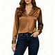 thumbnail image 3 of RKSTN Satin Silk Long Sleeve Shirts for Women Oversized Dressy V Neck Elegant Pleated Front Puff T Shirt Top Womens Casual Solid Plus Size Loose Fits Comfy Formal Business Baggy Work Office Blouses, 3 of 8