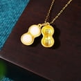 thumbnail image 2 of HOOUN Vintage China-Chic Classic Elegant Natural Chalcedony "好事花生" Necklace, 2 of 2