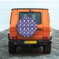 thumbnail image 6 of Naloa Skull Purple Flower PVC Leather Spare Tire Wheel Cover for Car Truck SUV Camper Trailer Universal Fit many size15 inch, 6 of 6