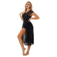 thumbnail image 2 of DPOIS Lyrical Dance Costumes for Women Leotards Shiny Sequin Sheer Mesh Dancewear, 2 of 7
