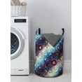 thumbnail image 3 of Lotus Laundry Bag, Gradient Diagonal Mystic Geometric Alchemy Trippy Motif Ornaments, Hamper Basket with Handles Drawstring Closure for Laundromats, 13" x 19", Multicolor, by Ambesonne, 3 of 4