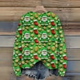 thumbnail image 7 of Women's Christmas Print Cardigan Long Sleeve Round Neck Knit Sweater for Fall and Winter, Cozy and Festive Holiday Top, Ideal as Christmas Sweaters for Women and Christmas Gifts,Green,Size L, 7 of 7
