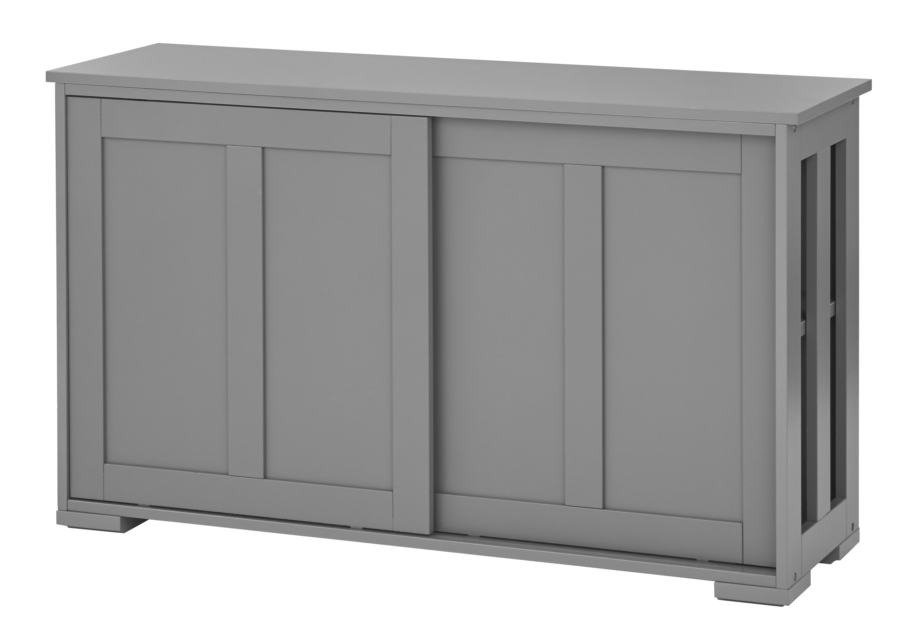 Porch & Den  Jefferson Sliding Door Stackable Buffet/Sideboard Charcoal Grey Grey Finish