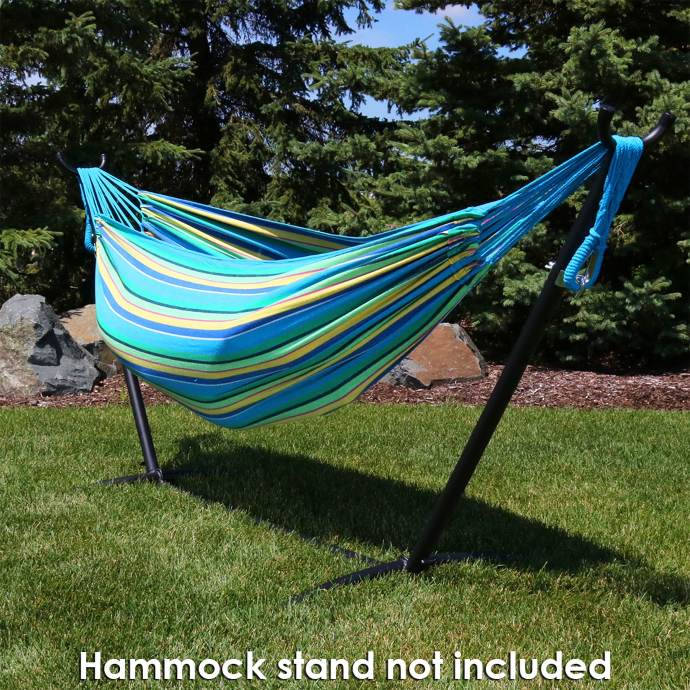 Sunnydaze 2-Person Woven Cotton Brazilian Hammock, 450 lb Capacity - Sea Grass
