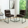 thumbnail image 6 of Faux Leather and Metal Dining Chairs / Stand Out with Unique Sled-Base Design, 6 of 6