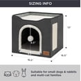 thumbnail image 6 of Cat Beds for Indoor Cats - Large Cat Cave for Pet Cat House with Fluffy Ball Hanging and Scratch Pad, Foldable Cat Hideaway,16.5x16.5x13 inches,Dark Grey, 6 of 14