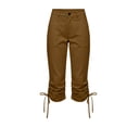 thumbnail image 5 of Women's Laceup Hem Cargo Capris Straight Leg Lightweight Summer Loose Streetwear Hiking Pants with Pockets, 5 of 9