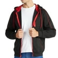 thumbnail image 4 of SPEEDRUN Lightweight Hoodie for Men Slim fit Jacket for Men Hooded Sweatshirt Zip up Casual Sweater Black&Red line M, 4 of 7