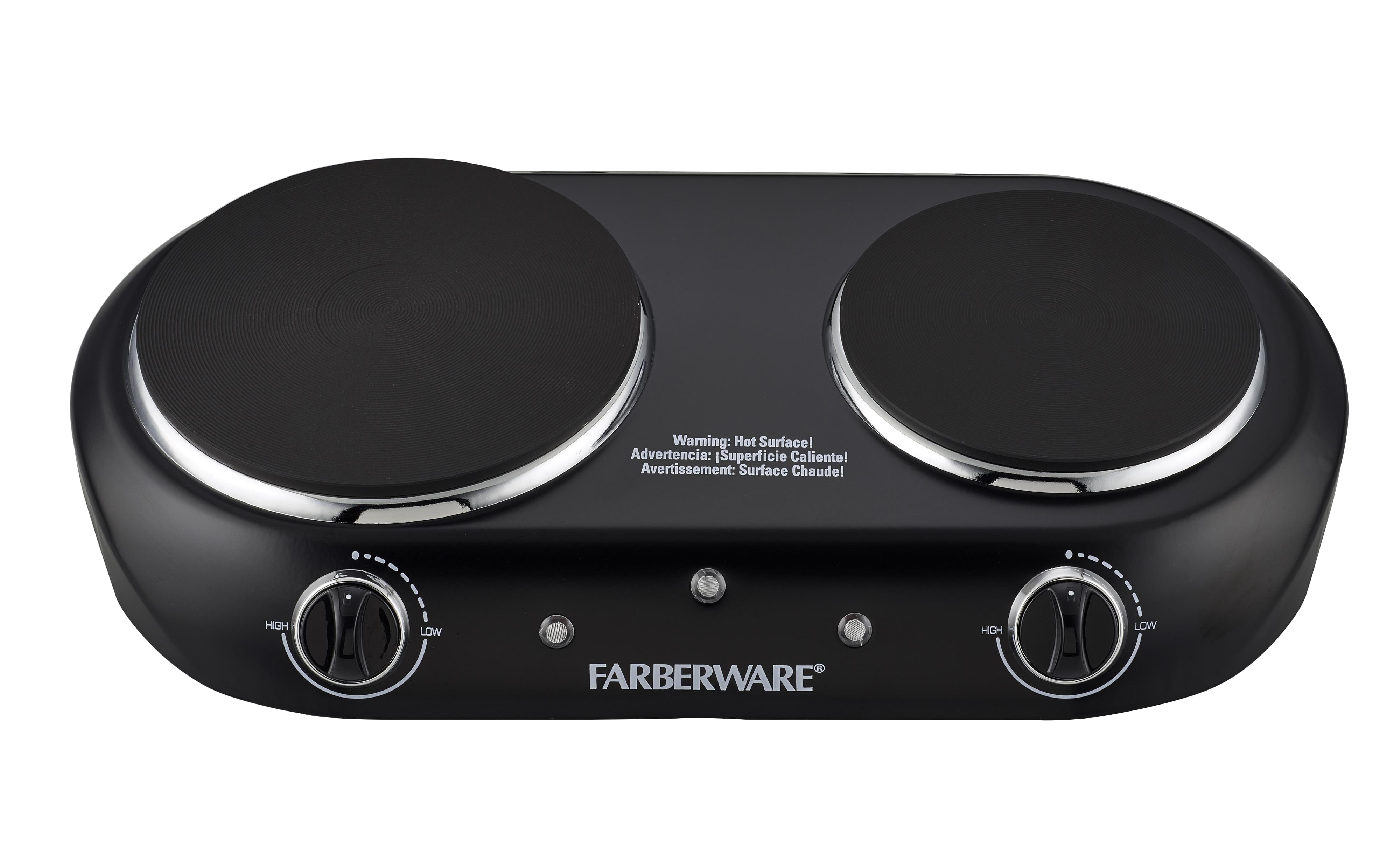 Farberware Royalty 1800 W Double Burner Black Electric Cooktop