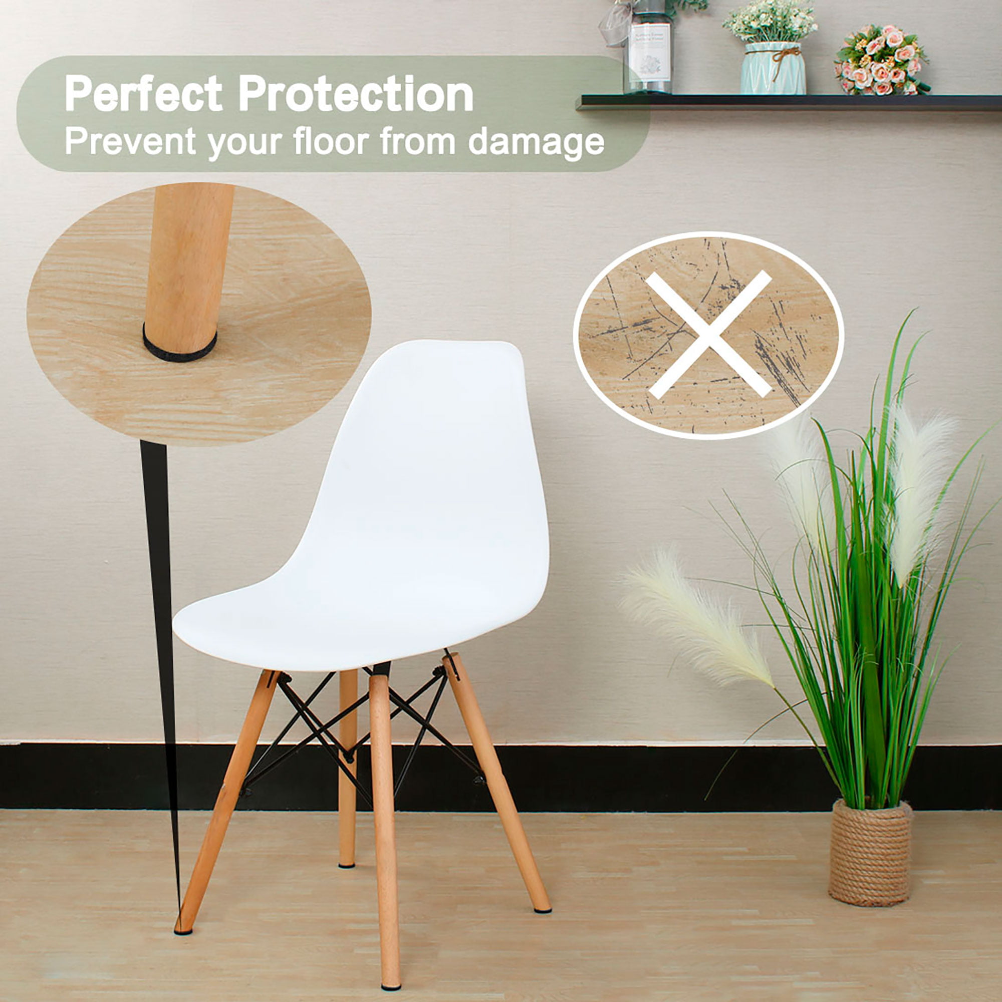 18Pcs/Set Floor Furniture Wall Chair  Protector Felt Round Pads ~ES 