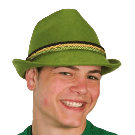 Green Felt Alpine Hat Oktoberfest German Lederhosen Austrian Swiss Bavarian