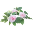 thumbnail image 2 of Artificial Flowers Candle Ring Flower Wreath Tea Light Candle Ring Valentine's Day Wedding Table Centerpiece, 2 of 4