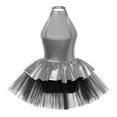 thumbnail image 2 of TiaoBug Kids Girls Sequin Ballet Tutu Dress Sleeveless Halter Neck Dance Leotard Tulle Dress Silver 6, 2 of 4