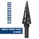 thumbnail image 4 of Broca escalonada SHARPTOOL M2 HSS de 4,76 a 22,22 mm para metal, 4 of 9