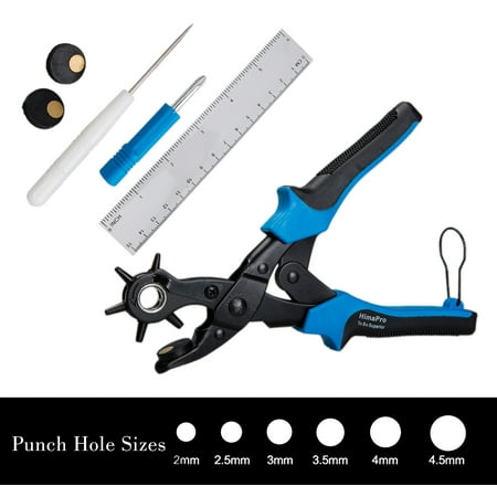

HimaPro Leather Hole Punch Rotary Puncher for Belts Dog Collars Saddles Shoes Watch Bands