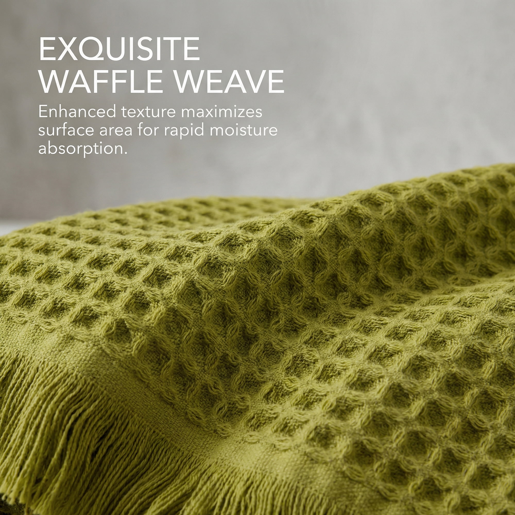 Unique Bargains Soft Absorbent Cotton Waffle Bath Towel Green/Pink 71"x35"