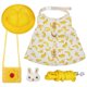 thumbnail image 2 of Small Animal Clothes Set Cute Banana Pattern Harness Leash Mini Hat Bag Rabbit Brooch for Guinea Pig Ferret, 2 of 4