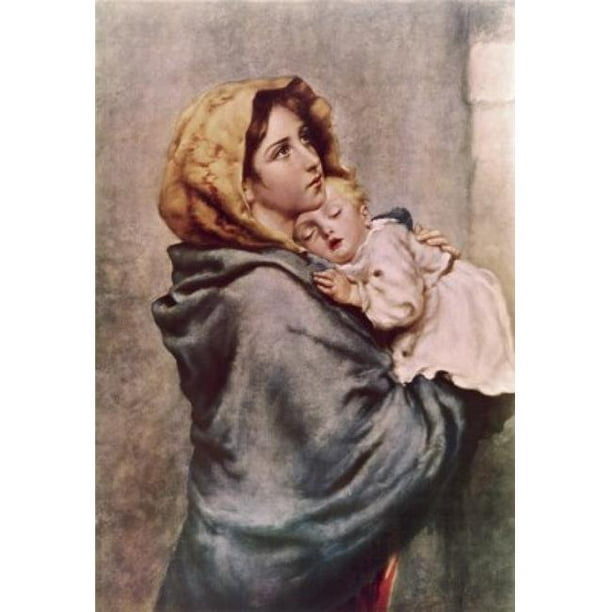 Posterazzi SAL9006413 Madonna du Pauvre Roberto Ferruzzi 1853-1934 Affiche Italienne - 18 x 24 Po.