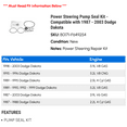 thumbnail image 2 of Power Steering Pump Seal Kit - Compatible with 1987 - 2003 Dodge Dakota 1988 1989 1990 1991 1992 1993 1994 1995 1996 1997 1998 1999 2000 2001 2002, 2 of 2